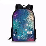 Rainbow Science Print School Backpack for Boys Girls Back Pack Children Book Bag