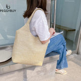 Rattan Women Shoulder Bags Straw Woven Handbags Large Capacity
