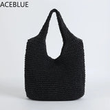 Rattan Women Shoulder Bags Woven Handbags Large Capacity Straw Bag