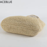 Rattan Women Shoulder Bags Woven Handbags Large Capacity Straw Bag