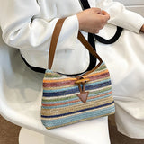Rattan Women Shoulder Bags Wicker Woven Large Capacity Handbags