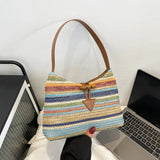 Rattan Women Shoulder Bags Wicker Woven Large Capacity Handbags