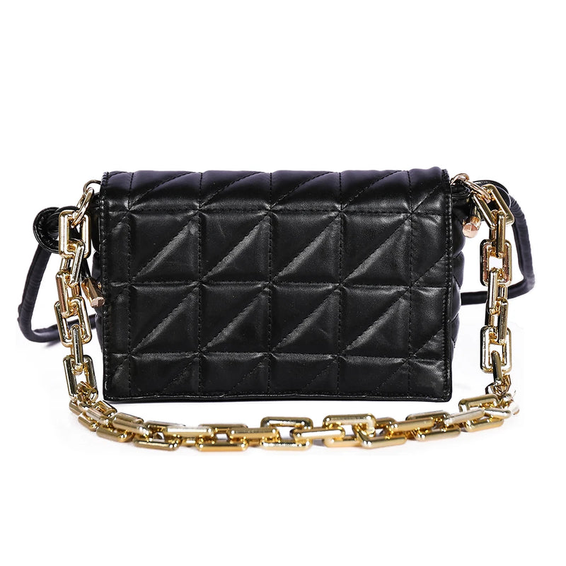 Geometric Embroidery Shoulder Crossbody Bag Retro Chain Handbag