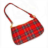Red Grid Shoulder Bag Women Bag Crossbody Messenger Tote