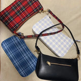 Red Grid Shoulder Bag Women Bag Crossbody Messenger Tote