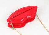 Red Lips Shape Bags Women Girls PU Leather Handbag Messenger Bag Shoulder