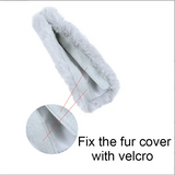 Fluffy Fur Purse Strap Handle Winter Warm Wide Bag Chain Belt Plush Shoulder