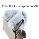 Fluffy Fur Purse Strap Handle Winter Warm Wide Bag Chain Belt Plush Shoulder