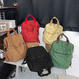 Retro Canvas Backpack Large Capacity Student Boy Girl Shoulder Rucksack