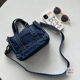 Retro Denim Jeans Embroidery Casual Tote Girl Shoulder Bags Soft