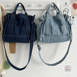 Retro Denim Jeans Embroidery Casual Tote Girl Shoulder Bags Soft