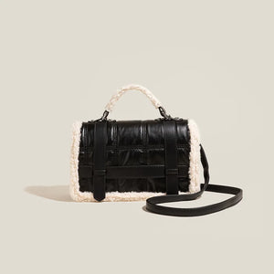 Retro One Shoulder Messenger Bags for Women Plush Handbag Ladies
