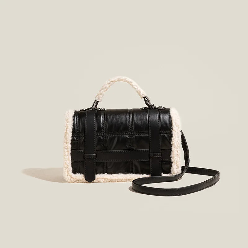 Retro One Shoulder Messenger Bags for Women Plush Handbag Ladies