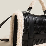 Retro One Shoulder Messenger Bags for Women Plush Handbag Ladies