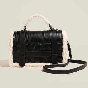 Retro One Shoulder Messenger Bags for Women Plush Handbag Ladies