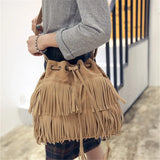 Fringe Women Messenger Tote Handbag Crossbody Bag