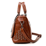 Retro Large Capacity Rivets Messenger Shoulder Bag