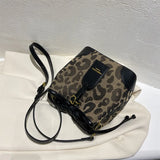 Leopard Crossbody Bag Women Bucket Handbag Multi-function Shoulder Bags