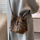 Leopard Crossbody Bag Women Bucket Handbag Multi-function Shoulder Bags