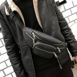 Retro PU Leather Waist Bag Fanny Pack Cell Phone Holder Belt Purse Wallet
