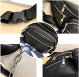 Retro PU Leather Waist Bag Fanny Pack Cell Phone Holder Belt Purse Wallet