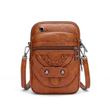 Retro Messenger Bag Ladies Handbag Shoulder Bag Mobile Wallet PU Material