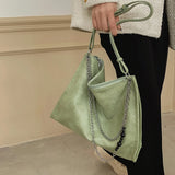 Stylish Retro Shoulder Bag Chain Women Soft Leather Hobo Handbag