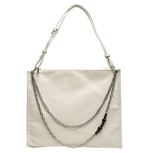 Stylish Retro Shoulder Bag Chain Women Soft Leather Hobo Handbag