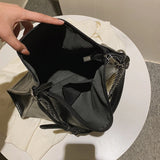 Stylish Retro Shoulder Bag Chain Women Soft Leather Hobo Handbag