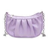 Retro Solid Crossbody Bag Women Pleated PU Dumpling Bag