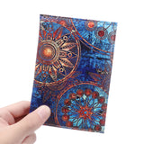 Retro Starry Sky Flowers Passport Cover PU Leather Waterproof Travel Holder