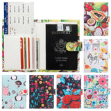 Retro Starry Sky Flowers Passport Cover PU Leather Waterproof Travel Holder