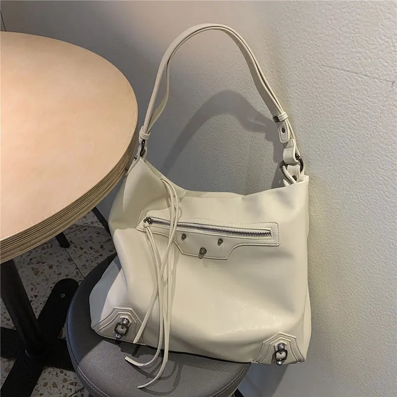 Vintage Willow Nail Pleated Shoulder Crossbody Bag Y2K