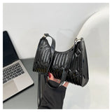Retro Embroidery Thread Women Handbag Underarm Shoulder Bag
