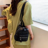 Rhinestone Backpack Women Crystal PU Small Travel Shoulder School Bags