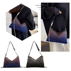 Rhinestone Crossbody Bag Gradient Clutch Wedding Purse Handbag