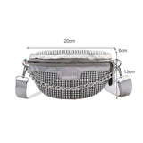 Rhinestone Fanny Chest Pack Women Chain Zipper Waist Phone Belt Pouch