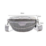 Rhinestone Fanny Chest Pack For Women Chain Zipper Waist Phone Belt Pouch