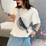 Rhinestone Fanny Chest Pack For Women Chain Zipper Waist Phone Belt Pouch