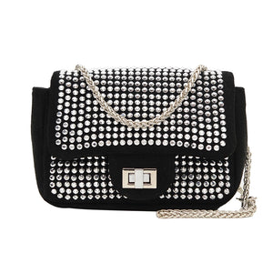 Rhinestone Glitter Crossbody Bag Women Chain Shoulder Bags