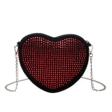 Rhinestone Shoulder Bag PU Chain Small Phone Purse Handbags