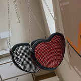 Rhinestone Shoulder Bag PU Chain Small Phone Purse Handbags