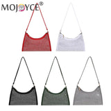 Suede Shoulder Bag Rhinestone Purse Business Tote Handbag