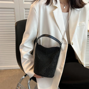 Rhinestone Shoulder Messenger Bag Diamond Bucket Totes