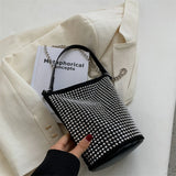 Rhinestone Shoulder Messenger Bag Diamond Bucket Totes