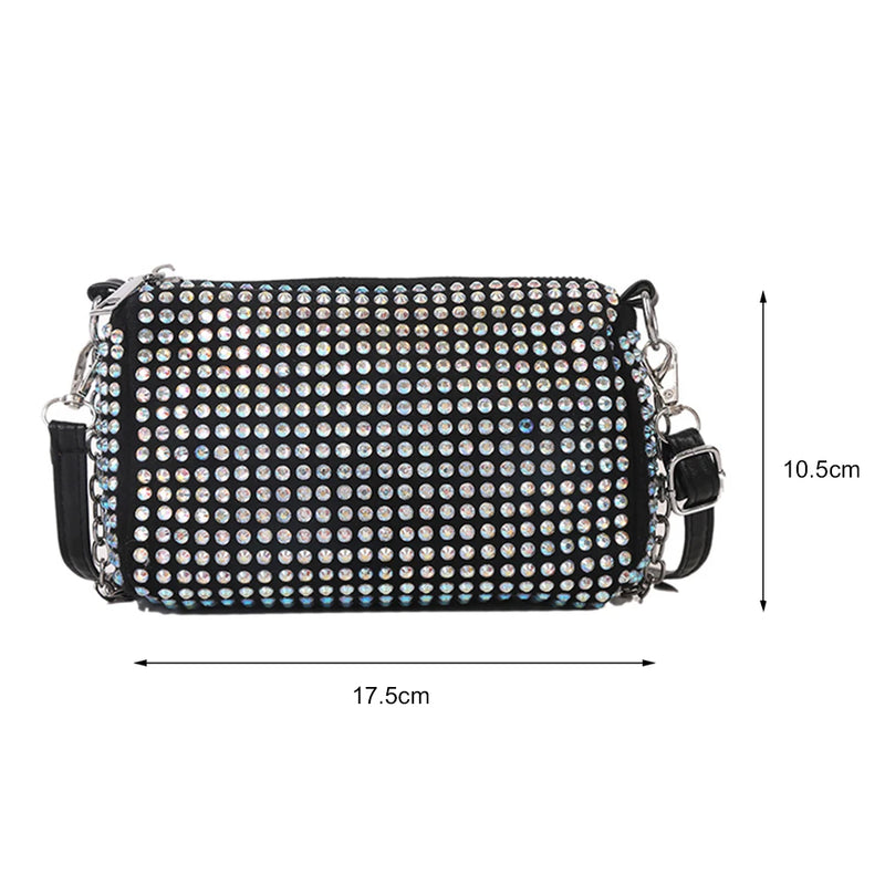 Rhinestone Shoulder Messenger Bag Diamond Ladies Casual Handbags
