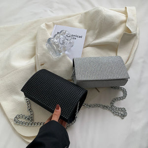 Rhinestone Shoulder Messenger Bag Chain Crossbody Handbag