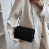 Rhinestone Shoulder Messenger Bag Chain Portable Small Square Crossbody Handbags