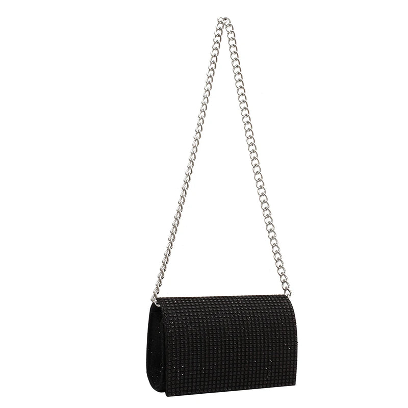 Rhinestone Shoulder Messenger Bag Chain Portable Small Square Crossbody Handbags