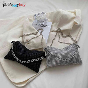 Rhinestone Shoulder Messenger Bag Chain Shoulder Bags Female